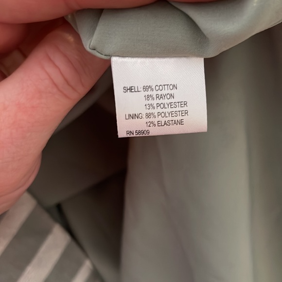 NWT Gianni Bini Sage/White Stripped Slip On Dress w/ shutter sleeves  Size Small - Picture 10 of 12